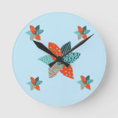 Horloge Ronde Fleur patchwork (Recto)