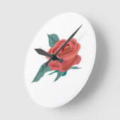 Horloge Ronde Fleur rose (Angle)