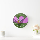 Horloge Ronde Fleur rose Cosmos vers le haut (Maison)