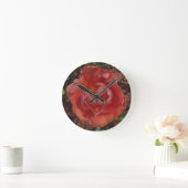 Horloge Ronde fleur rouge (Maison)