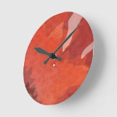 Horloge Ronde Fleur rouge Abstraite moderne par RD (Angle)