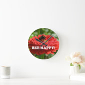 Horloge Ronde Fleur rouge d'Abee Happy (Maison)