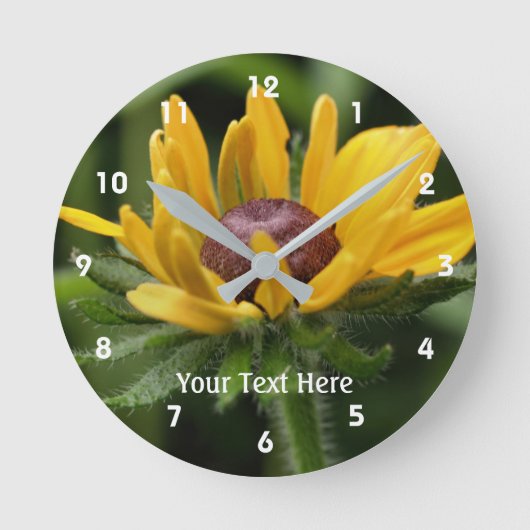 Horloge Ronde Fleur Susan aux yeux noirs (Recto)