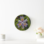 Horloge Ronde fleurir en violet (Maison)