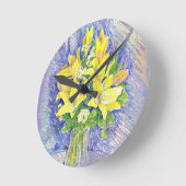 Horloge Ronde Fleurs (Angle)