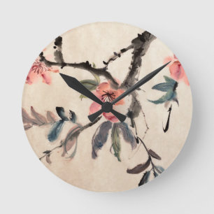 Horloge Ronde Fleurs