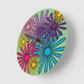 Horloge Ronde Fleurs 24h/24 (Angle)