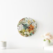 Horloge Ronde Fleurs art nature (Maison)