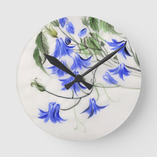 Horloge Ronde Fleurs bleues (Recto)