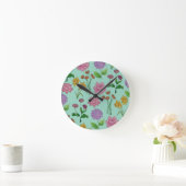 Horloge Ronde Fleurs colorées (Maison)