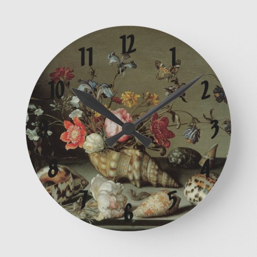 Horloge Ronde Fleurs, coquilles et insectes Balthasar van der As (Recto)