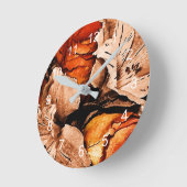 Horloge Ronde Fleurs d'automne (Angle)