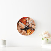 Horloge Ronde Fleurs d'automne (Maison)