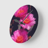 Horloge Ronde Fleurs de cactus à bec 2 (Angle)