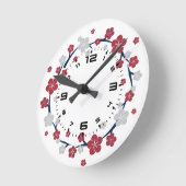Horloge Ronde Fleurs de cerises (Angle)