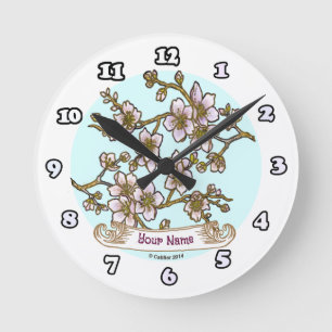 Horloge Ronde Fleurs de cerisier 
