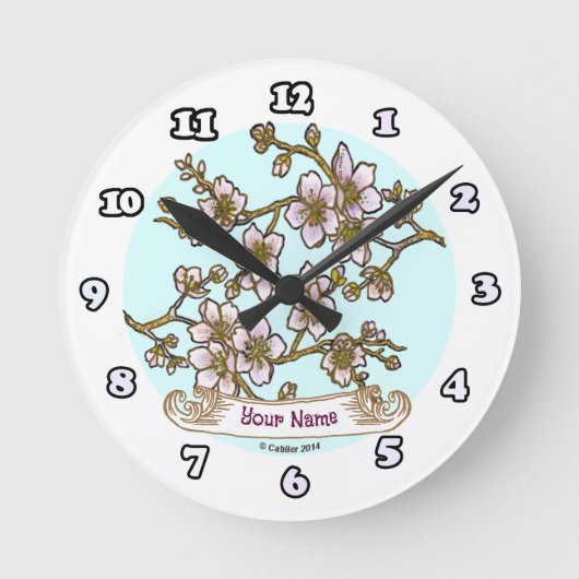 Horloge Ronde Fleurs de cerisier (Recto)