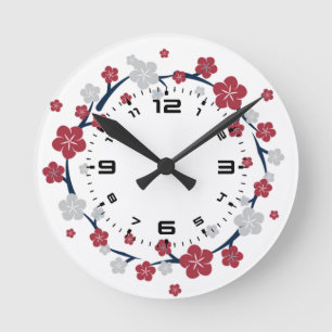 Horloge Ronde Fleurs de cerisier