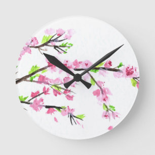 Horloge Ronde Fleurs de cerisiers
