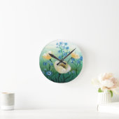 Horloge Ronde Fleurs de coquelicot blanches (Maison)