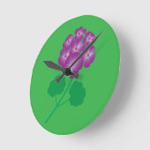 Horloge Ronde Fleurs de géranium (Angle)