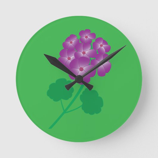 Horloge Ronde Fleurs de géranium (Recto)