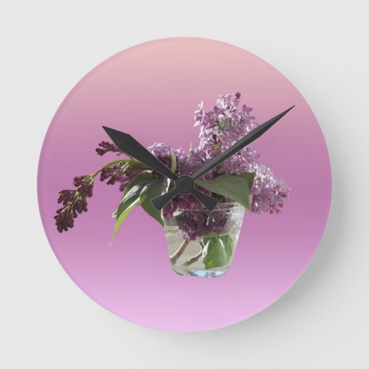 Horloge Ronde Fleurs de Lilas (Recto)