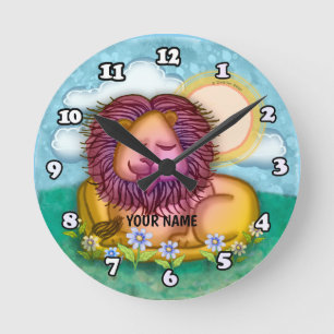 Horloge Ronde Fleurs de Lion