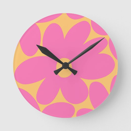 Horloge Ronde Fleurs de marguerite rose pâle #1 #art (Recto)