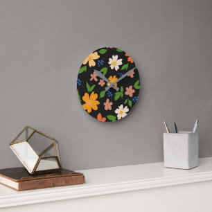 Horloge Ronde Fleurs de printemps