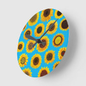 Horloge Ronde Fleurs de soleil (Angle)