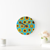 Horloge Ronde Fleurs de soleil (Maison)