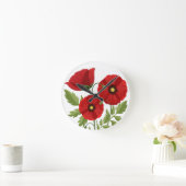 Horloge Ronde Fleurs d'été joyeuses floraison de pavot (Maison)