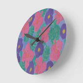 Horloge Ronde Fleurs d'Hibiscus tropicaux (Angle)