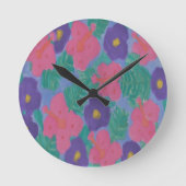 Horloge Ronde Fleurs d'Hibiscus tropicaux (Recto)