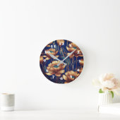 Horloge Ronde Fleurs d'or (Maison)