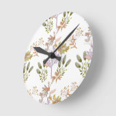 Horloge Ronde fleurs et oiseaux (Angle)