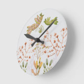 Horloge Ronde fleurs et oiseaux (Angle)
