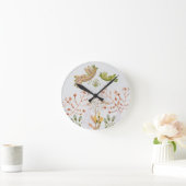 Horloge Ronde fleurs et oiseaux (Maison)