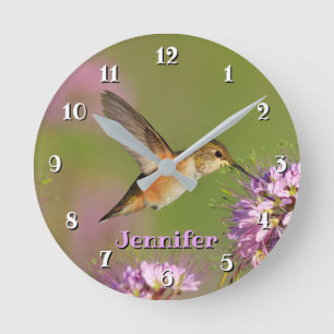 Horloge Ronde Fleurs faites sur commande de colibri
