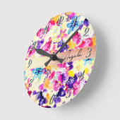 Horloge Ronde Fleurs fleurs sauvages de chabby Meadow (Angle)