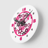Horloge Ronde Fleurs Funky Roses (Angle)