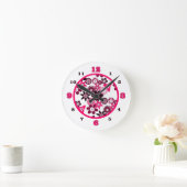 Horloge Ronde Fleurs Funky Roses (Maison)