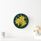 Horloge Ronde Fleurs jonquilles jaunes (Maison)