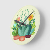 Horloge Ronde Fleurs Joyeuses (Angle)