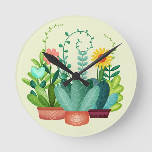 Horloge Ronde Fleurs Joyeuses (Recto)