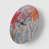 Horloge Ronde Fleurs Lily (Angle)