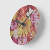 HORLOGE RONDE FLEURS MULTIPLES (Angle)