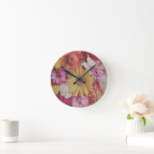 HORLOGE RONDE FLEURS MULTIPLES (Maison)