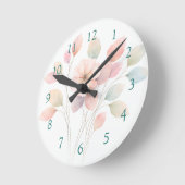 Horloge Ronde Fleurs pastel parfaites (Angle)